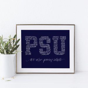 Penn State University Word Art (blue)
